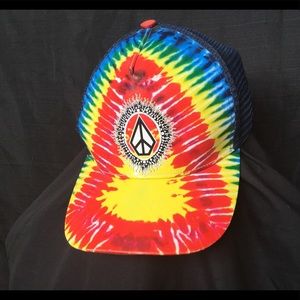 Volcom Stone peace sign tie-dyed trucker hat